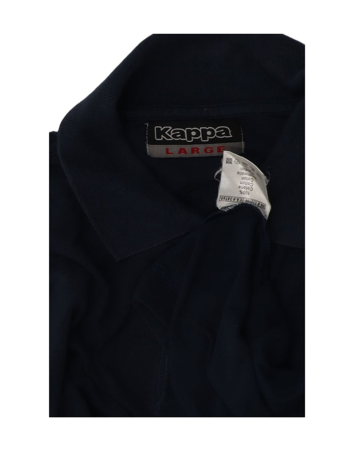 Polo Kappa Uomo Large in cotone Blu Navy