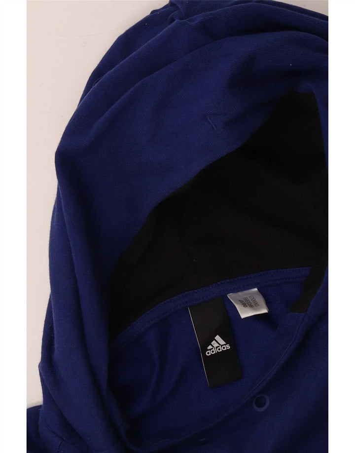 Top Adidas da uomo con cappuccio grafico a maniche lunghe piccolo blu color block