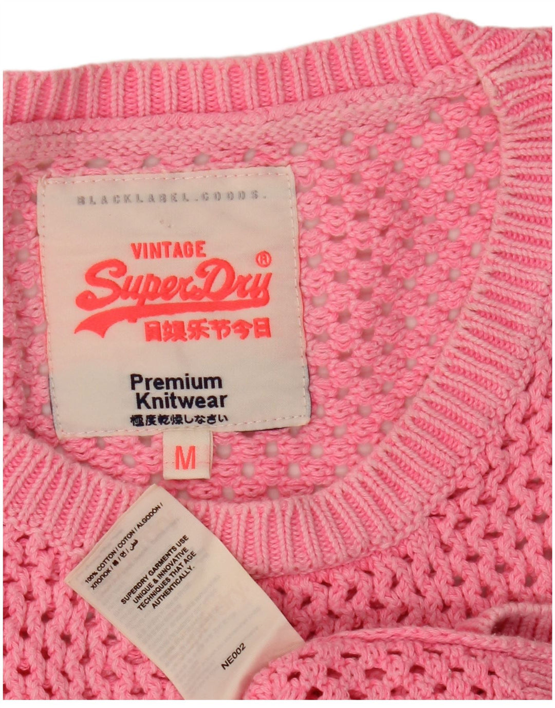 Maglione maglione girocollo da donna a maniche corte SUPERDRY UK 14 Rosa medio