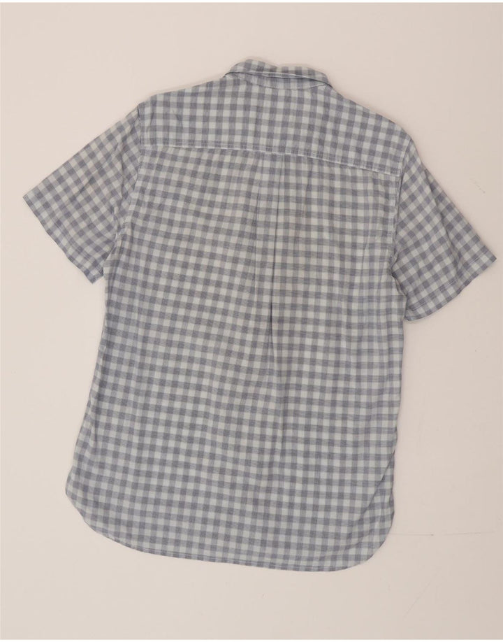 Camicia a maniche corte da uomo Regular Fit Superdry in cotone a quadretti blu medio