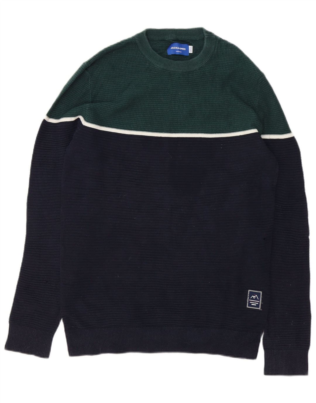 Maglione maglione girocollo da uomo Jack & Jones piccolo blu navy color block