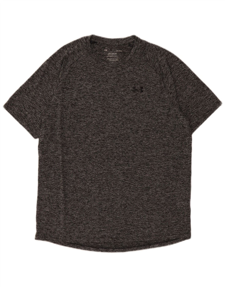 T-shirt da uomo Under Armour Top grande in poliestere chiazzato grigio