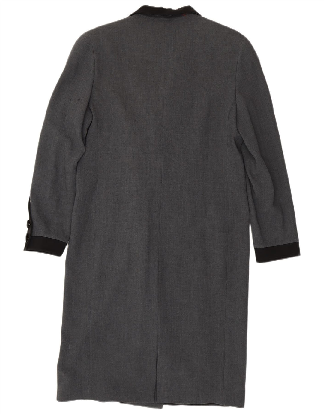 Cappotto doppiopetto vintage da donna IT 46 Large in lana grigia