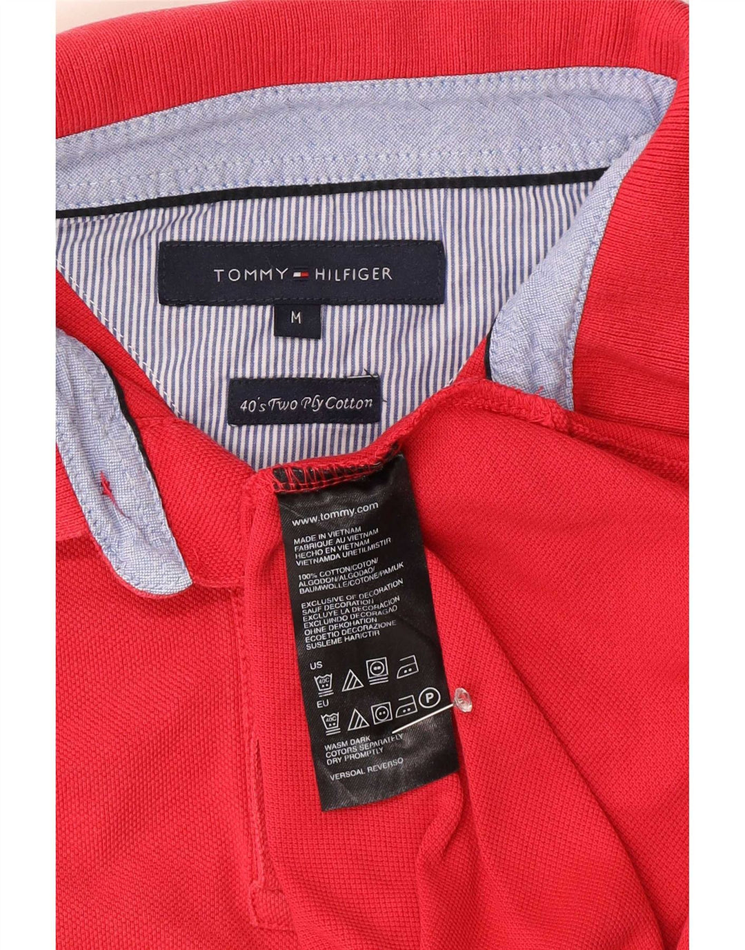 Polo da uomo Tommy Hilfiger in cotone rosa medio