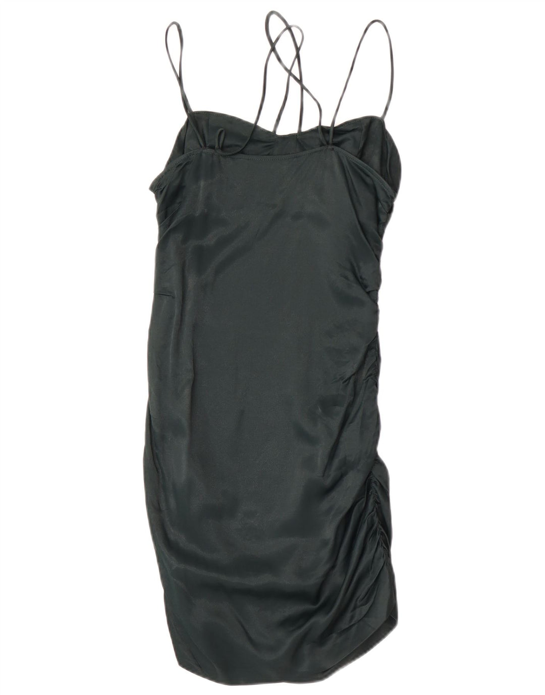Abito sottoveste da donna Zara UK 12 viscosa verde medio