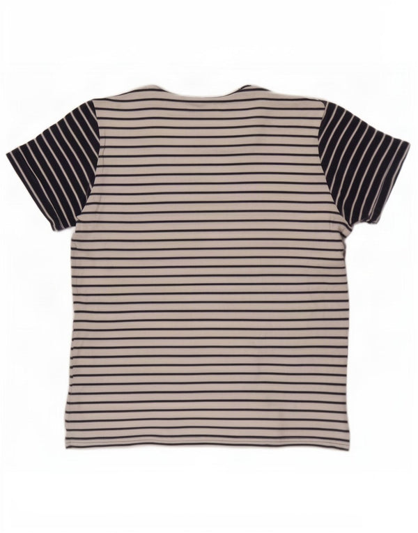 Joules T-shirt da uomo Top a righe bianche grandi