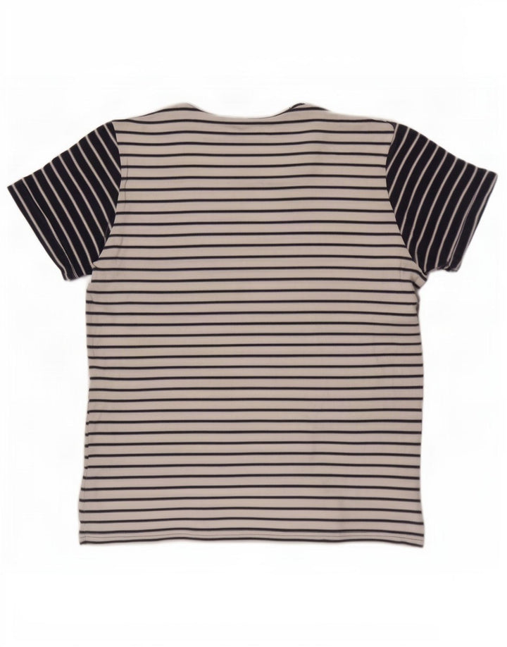 Joules T-shirt da uomo Top a righe bianche grandi