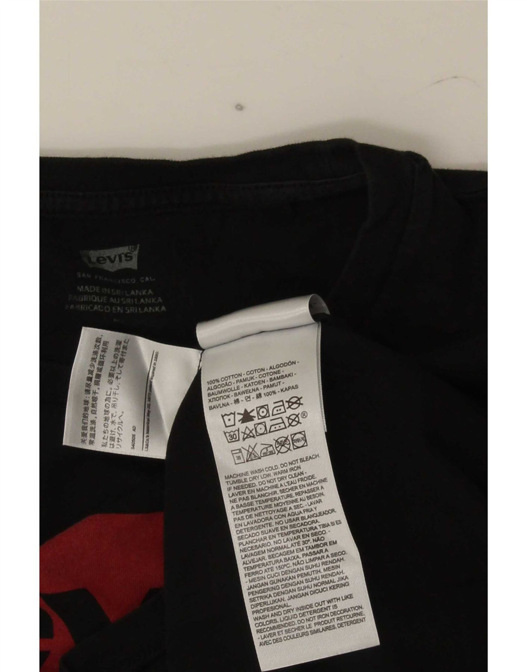 T-shirt grafica da donna Levi's Top UK 12 cotone nero medio