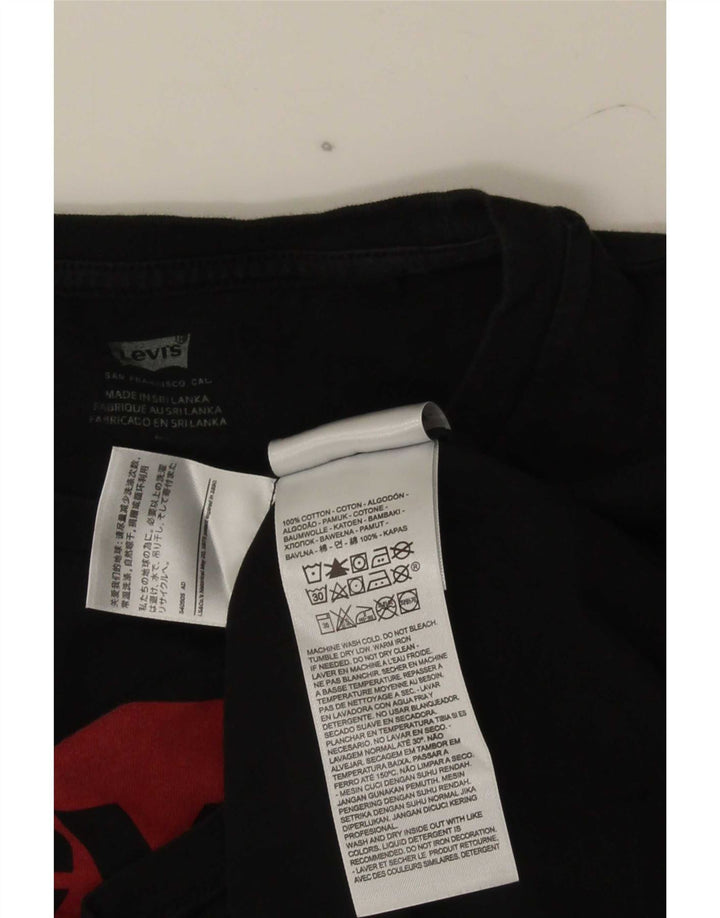T-shirt grafica da donna Levi's Top UK 12 cotone nero medio