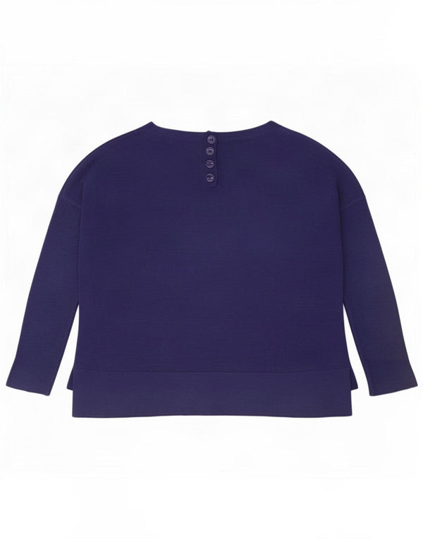 Maglione maglione girocollo da donna Marks & Spencer UK 12 medio blu navy