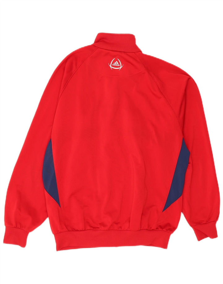 Giacca da tuta da ragazzo Adidas 13-14 anni in poliestere color block rosso