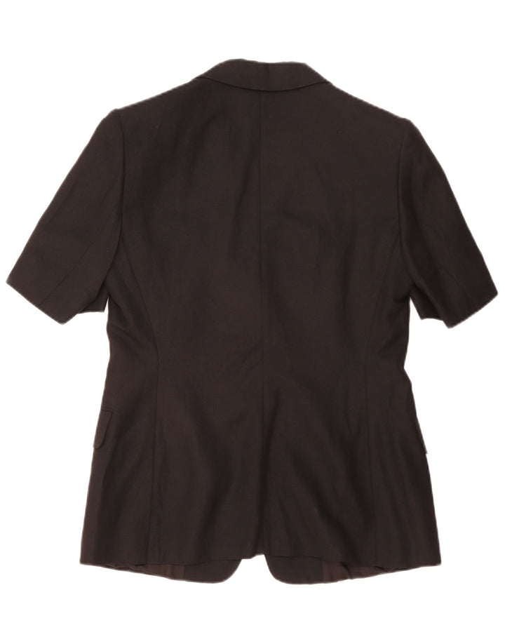 Giacca blazer a maniche corte da donna MARELLA a 2 bottoni UK 14 media nera