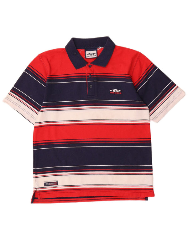 Polo da uomo Umbro UK 35/37 Small Poliestere a righe rosse