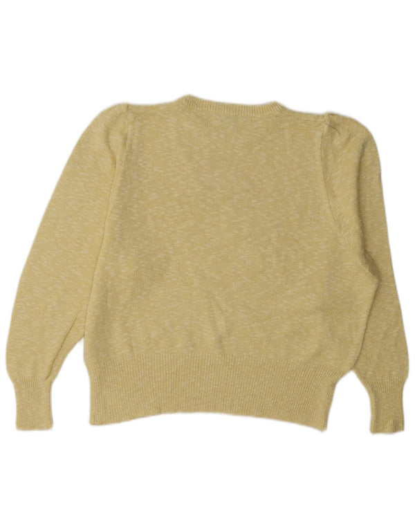 Maglione da donna Lucia con scollo a barca corto, UK 14, grande giallo floreale