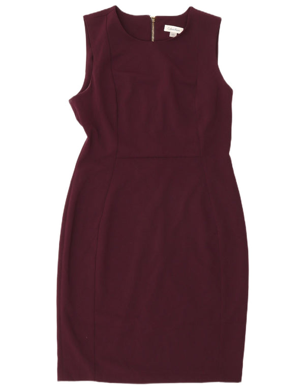 Abito tubino senza maniche da donna Calvin Klein US 12 Large Bordeaux Poliestere