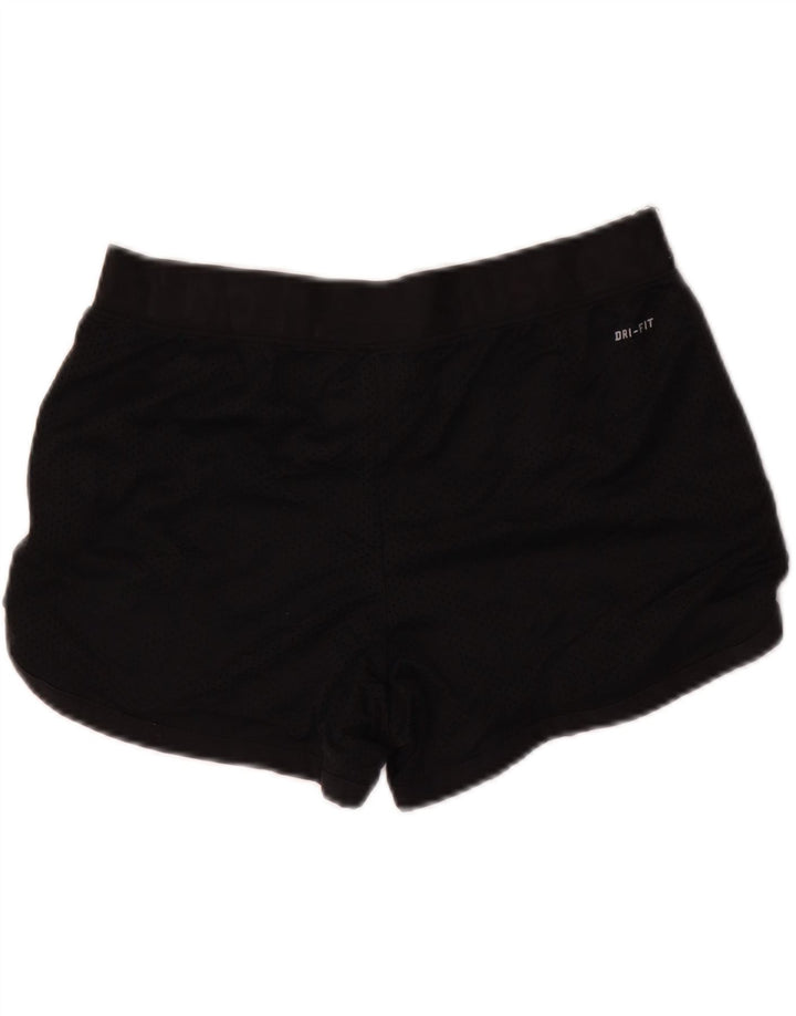 Pantaloncini sportivi grafici NIKE Dri Fit da donna UK 14 medio poliestere nero