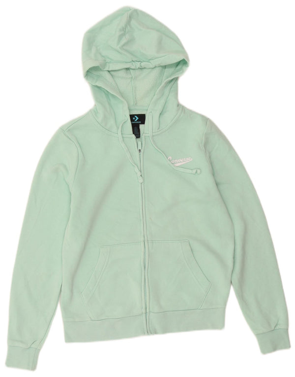 Maglione con cappuccio e zip da donna Converse UK 10 piccolo cotone turchese