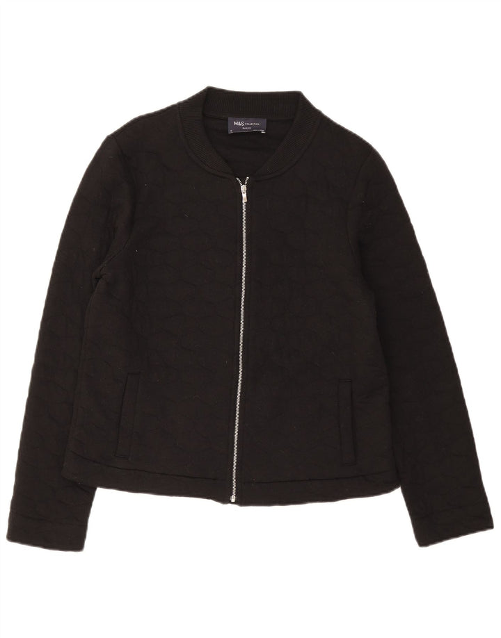 Giacca trapuntata slim fit da donna Marks & Spencer UK 12 cotone nero medio