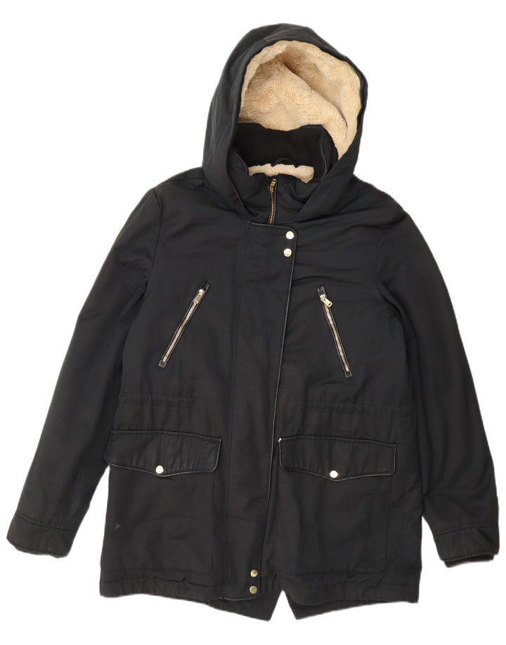 Giacca Parka con cappuccio da donna Zara UK 10 piccola nera