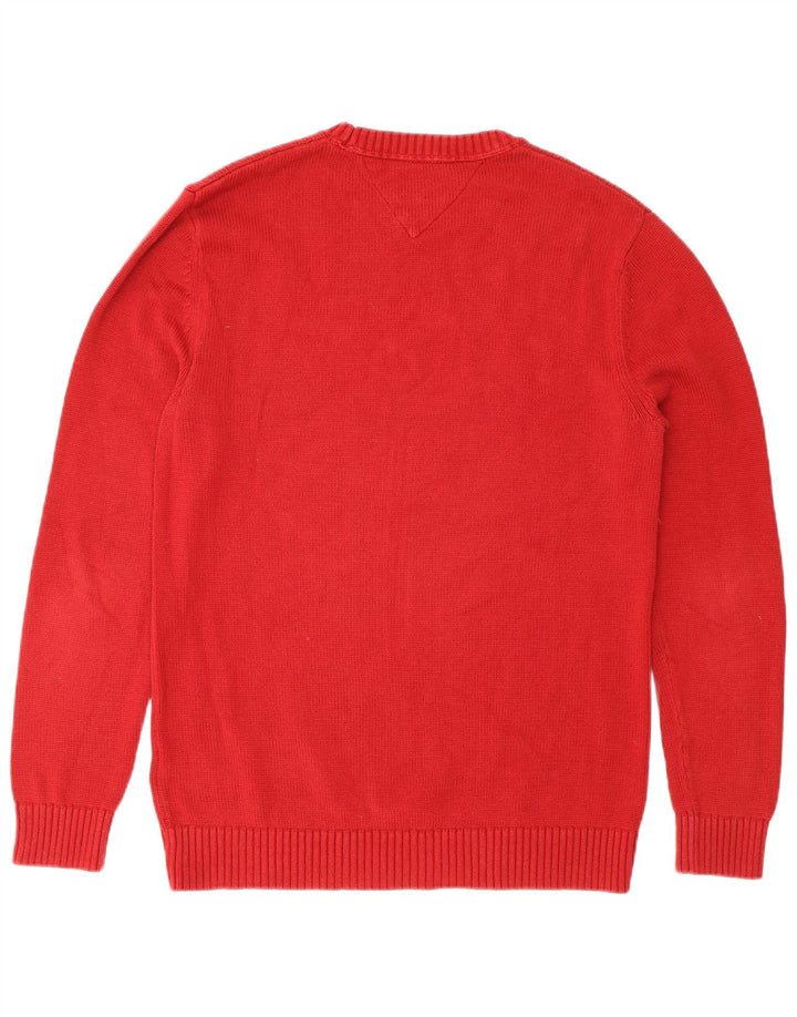 Maglione maglione girocollo da uomo Tommy Hilfiger piccolo cotone rosso