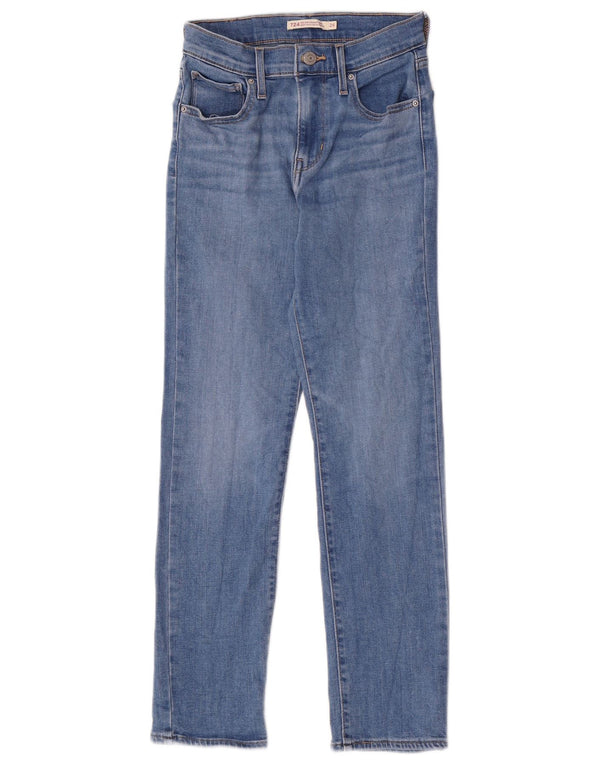 Jeans dritti a vita alta Levi's 724 da donna W24 L26 in cotone blu
