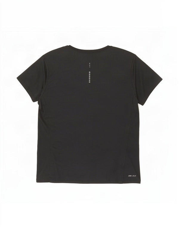 T-shirt Nike Dri Fit da donna Top UK 14 Large Nero Poliestere