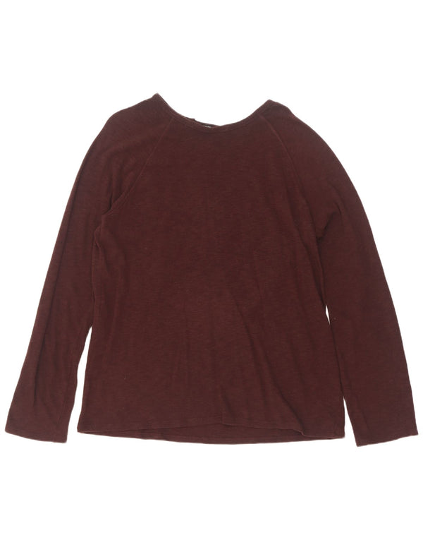 Top Zara da donna a maniche lunghe UK 18 XL cotone screziato marrone