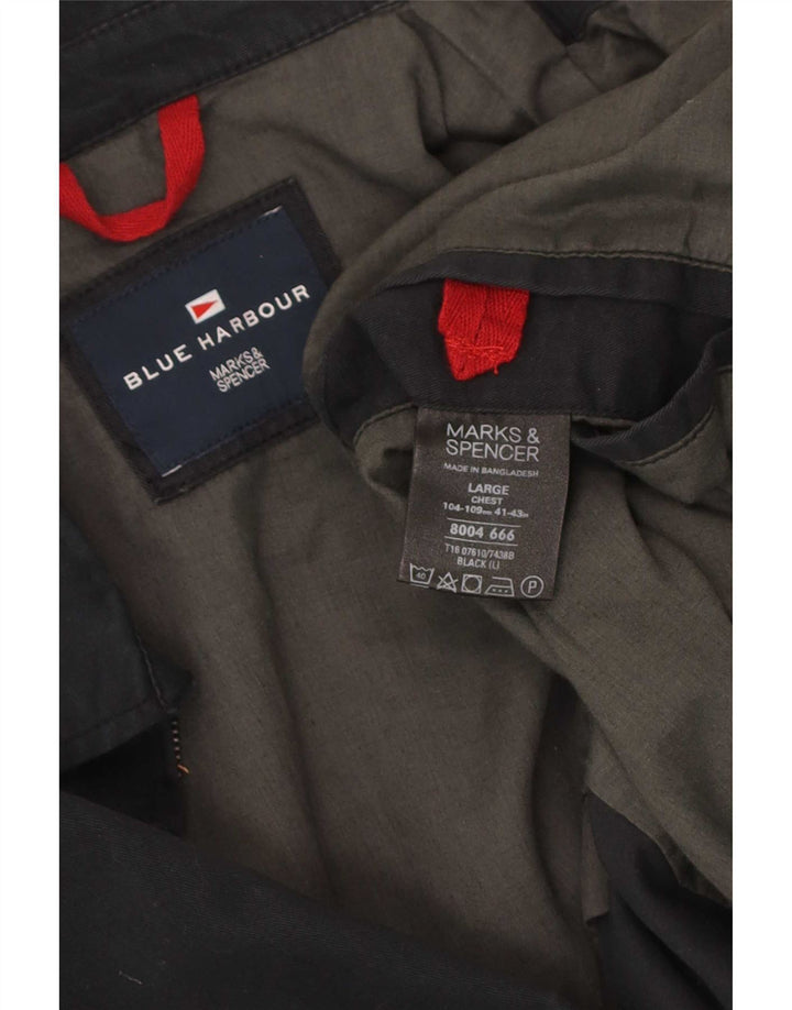 Giubbotto bomber da uomo Marks & Spencer Blue Harbour UK 40 grande cotone nero
