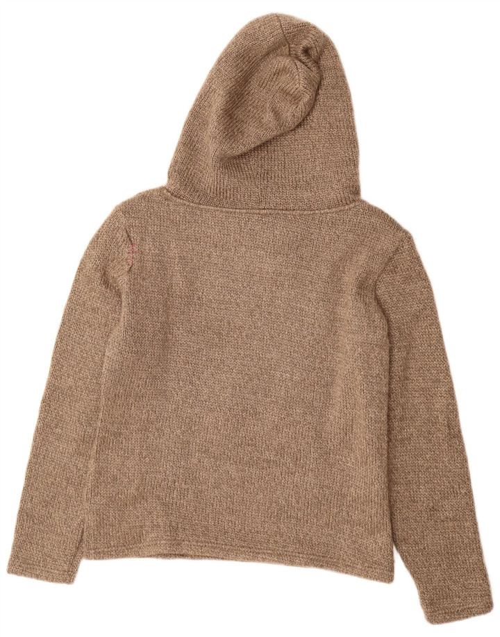 Maglione vintage da uomo con cappuccio taglia 40 in acrilico beige medio
