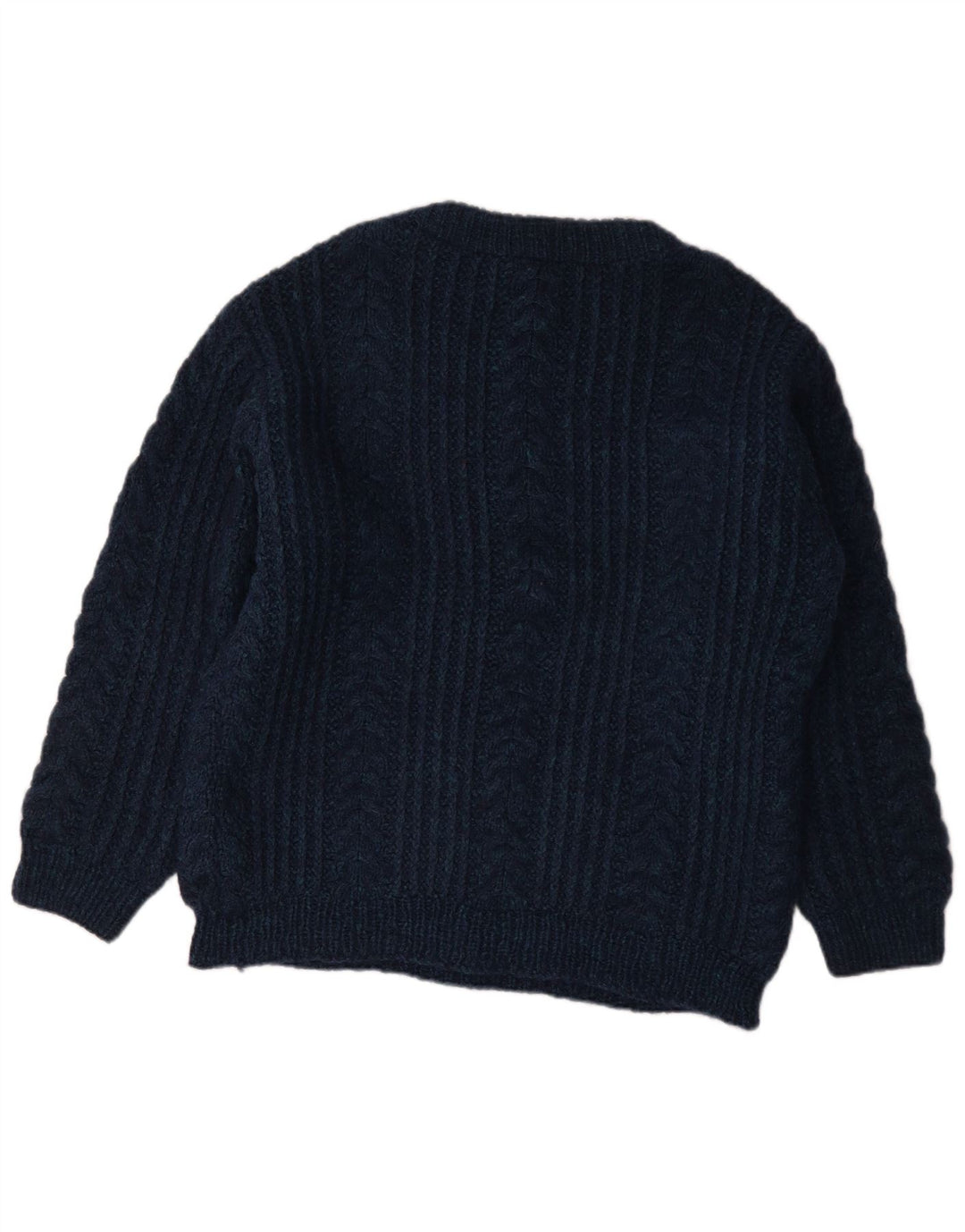 Maglione vintage da uomo con scollo a barca blu navy medio