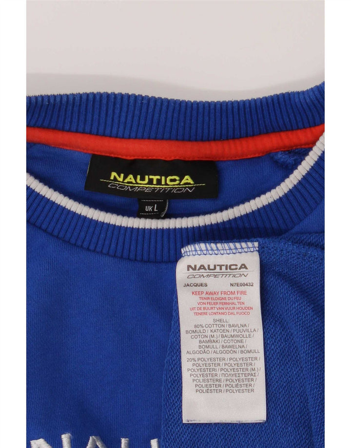 Felpa grafica da uomo Nautica, maglione grande, cotone color block blu