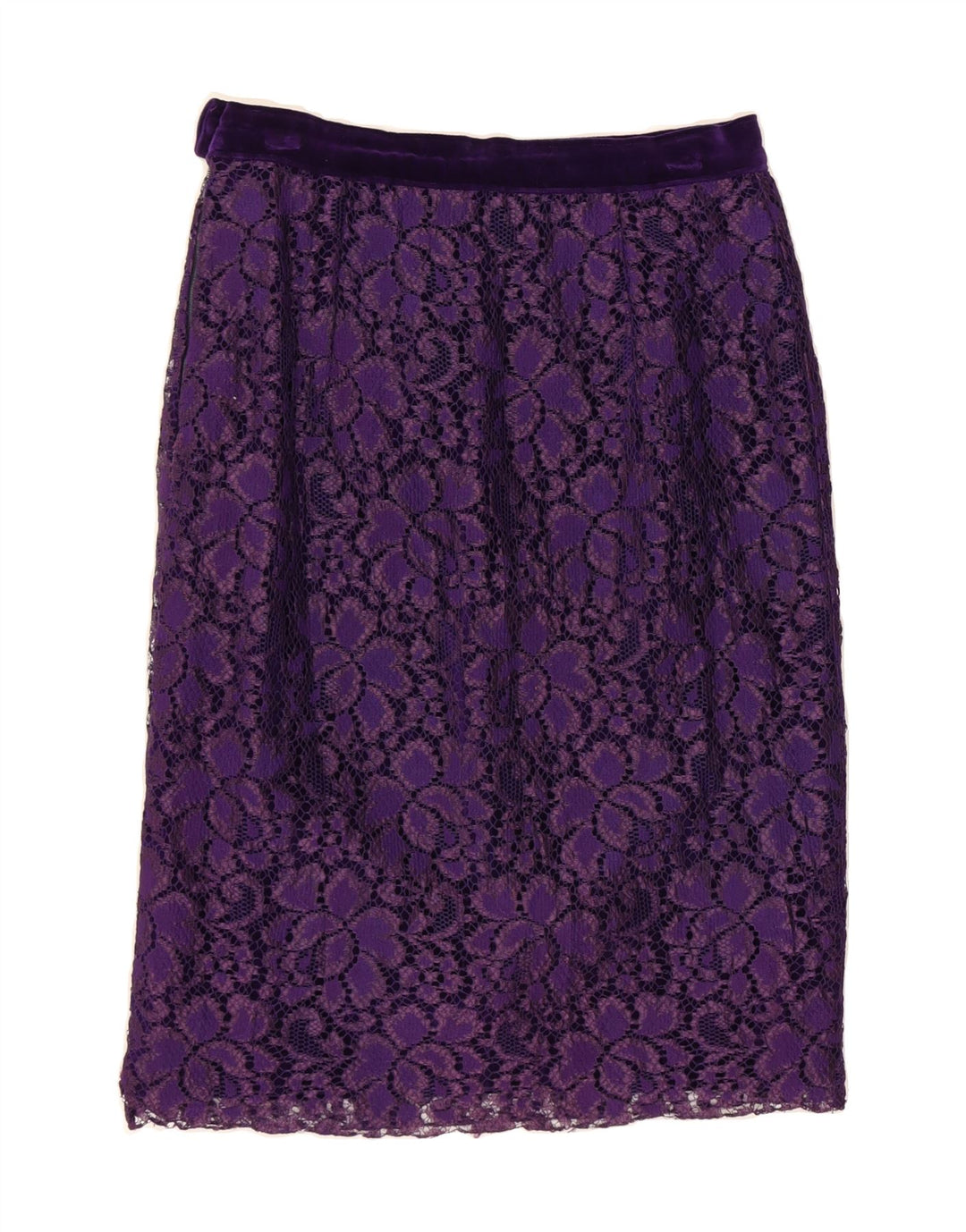 VINTAGE Womens Straight Skirt W28 Medium Purple Floral Vintage Vintage and Second-Hand Vintage from Messina Hembry 