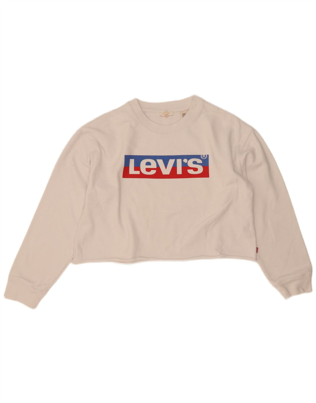 Levi's Donna Felpa con grafica corta oversize da donna UK 10 Small Bianca