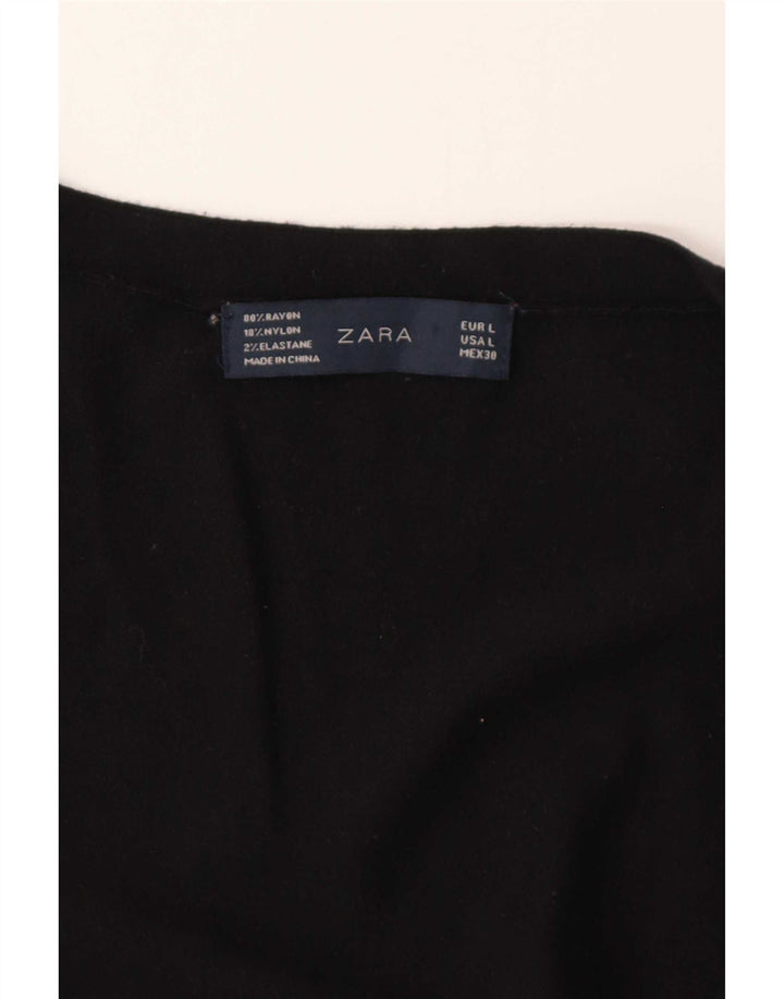 Maglione cardigan da donna Zara UK 16 grande rayon nero