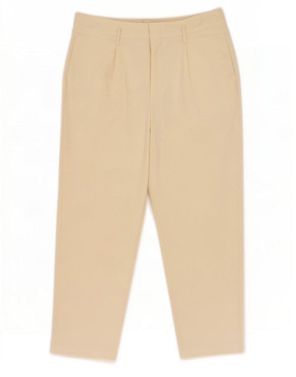 Pantaloni casual affusolati a vita alta da donna Zara medi W28 L25 Beige