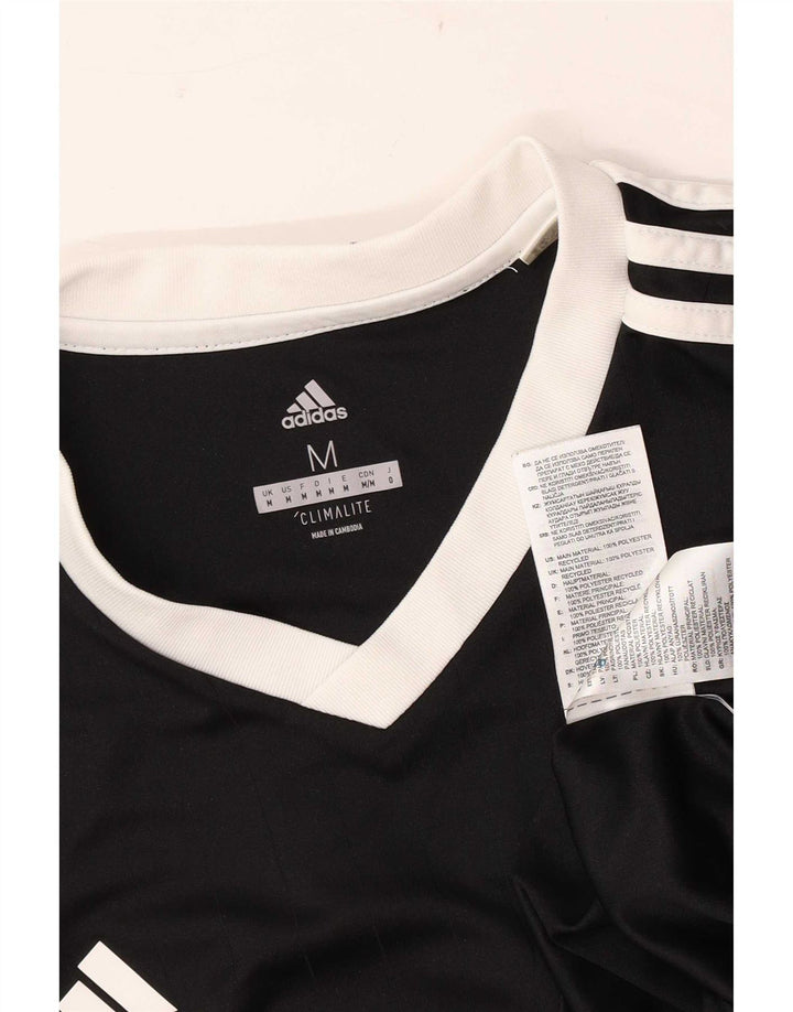 T-shirt grafica da uomo Adidas Top media sportiva in poliestere nero
