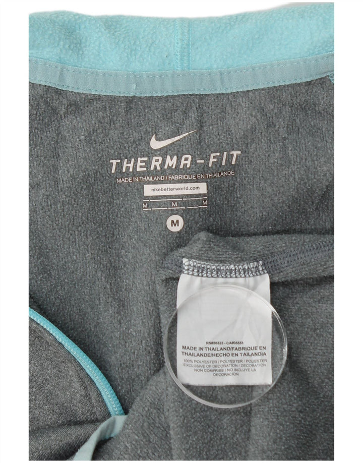 Felpa con cappuccio e zip Nike Therma-Fit da donna UK 12 Colorblock grigio medio