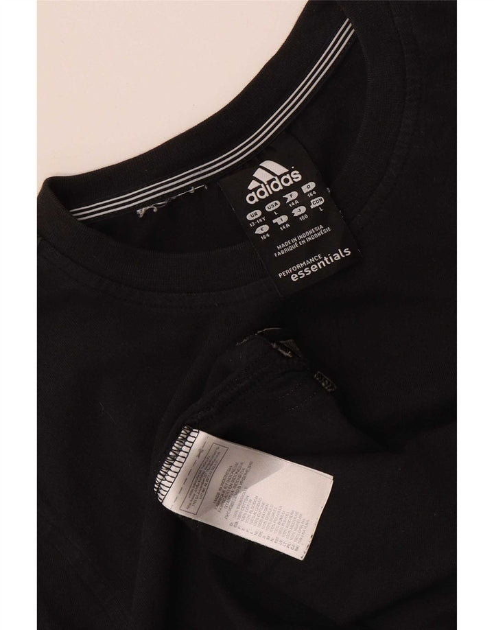 Maglia Adidas Ragazzo Manica Lunga 13-14 Anni Cotone Nera