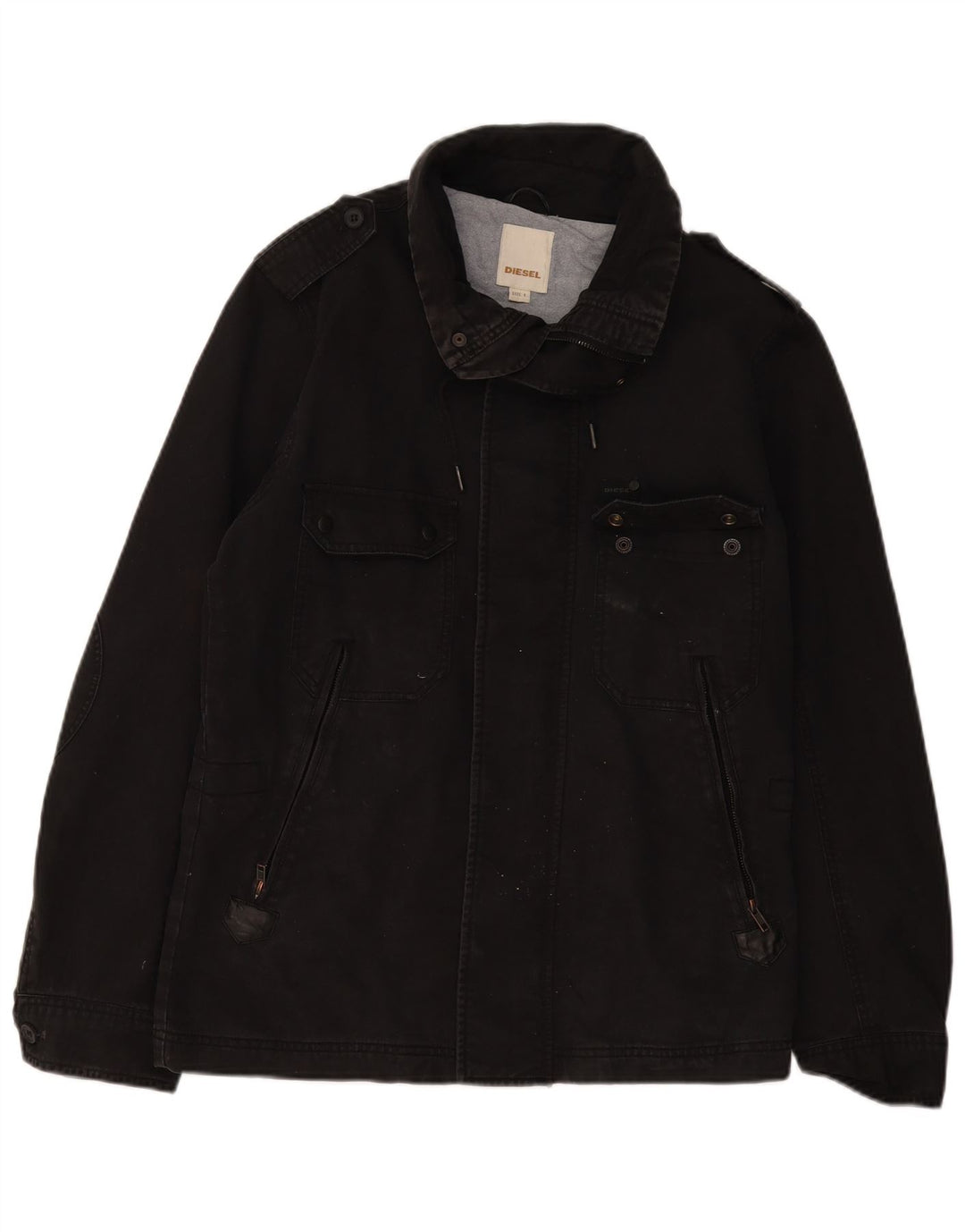 Giacca militare da uomo Diesel UK 40 grande cotone nero