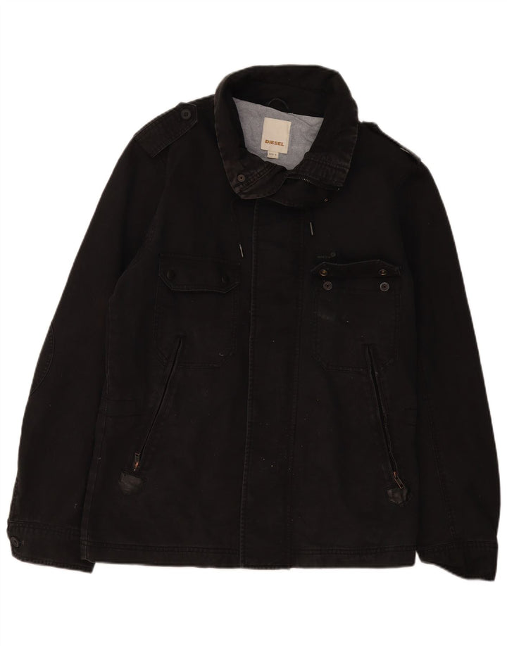 Giacca militare da uomo Diesel UK 40 grande cotone nero