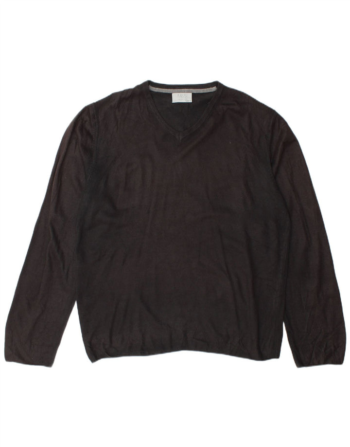 Maglione da uomo con scollo a V Marks & Spencer grande acrilico nero