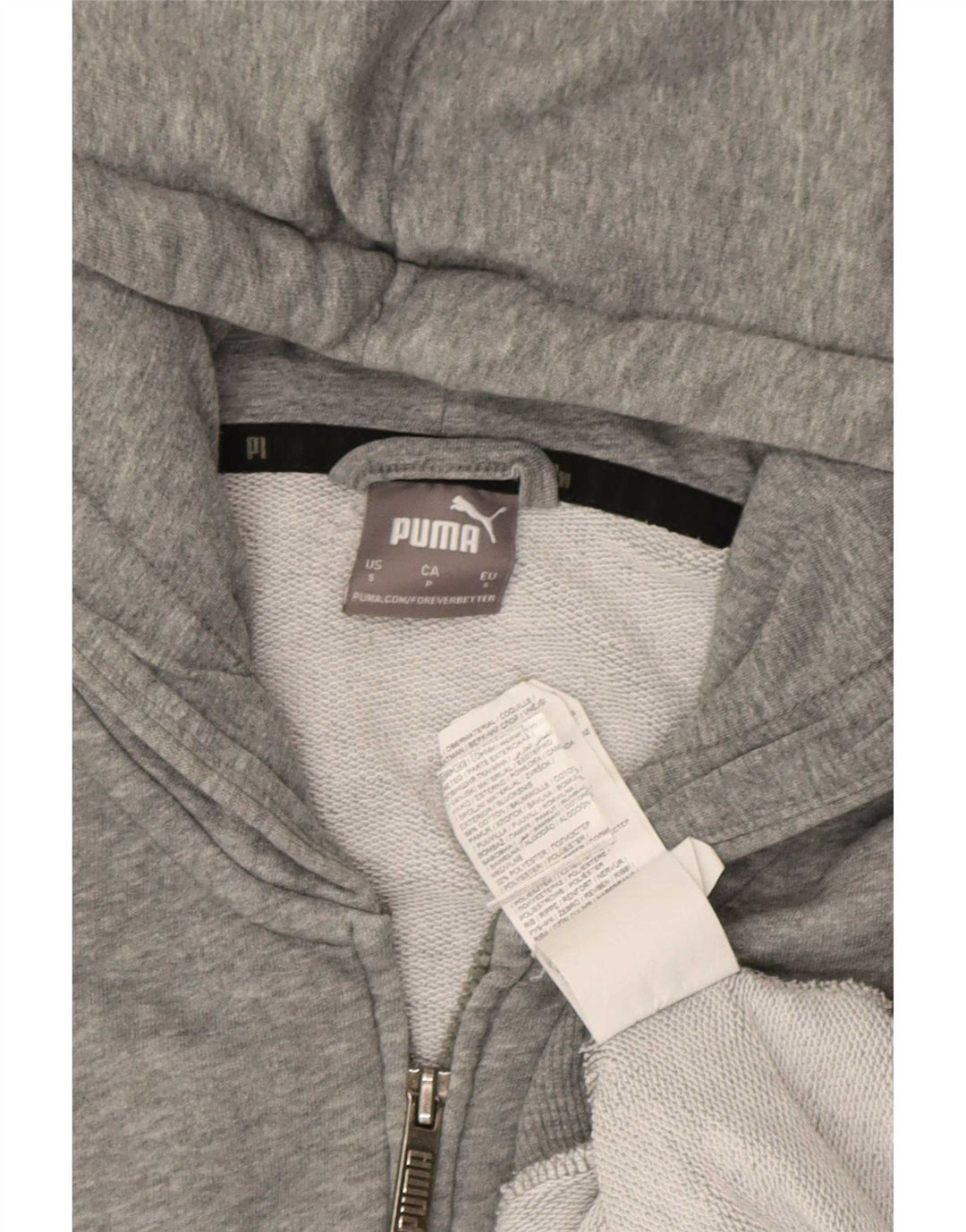 Felpa con cappuccio e zip Puma da uomo piccola grigia screziata