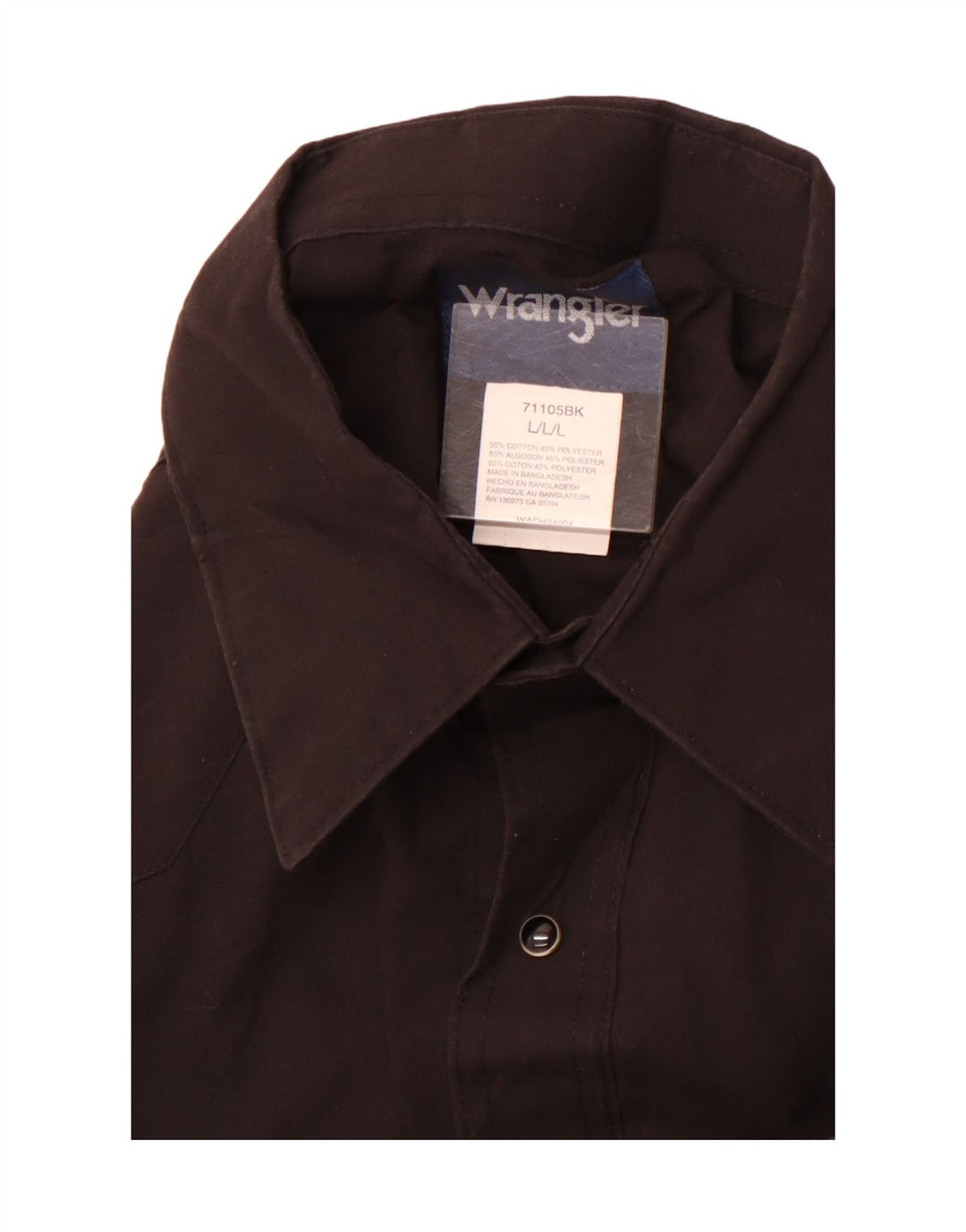 Camicia da uomo WRANGLER grande in cotone nero