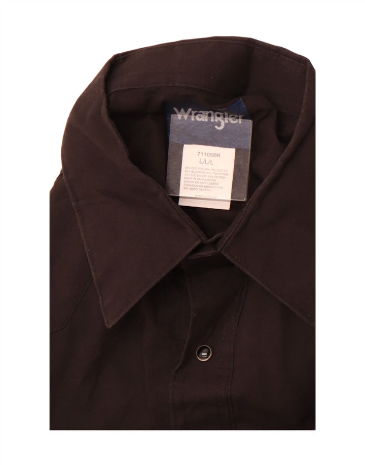 Camicia da uomo WRANGLER grande in cotone nero