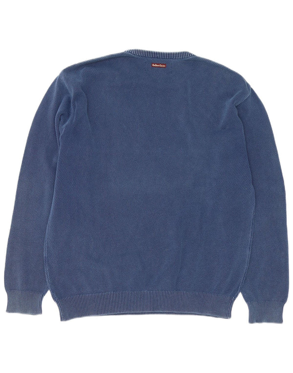 Maglione maglione girocollo da uomo Marlboro Classics XL in cotone blu navy