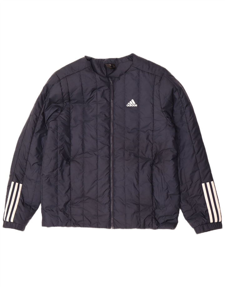 Giacca imbottita da uomo Adidas UK 40 Large blu navy in poliestere