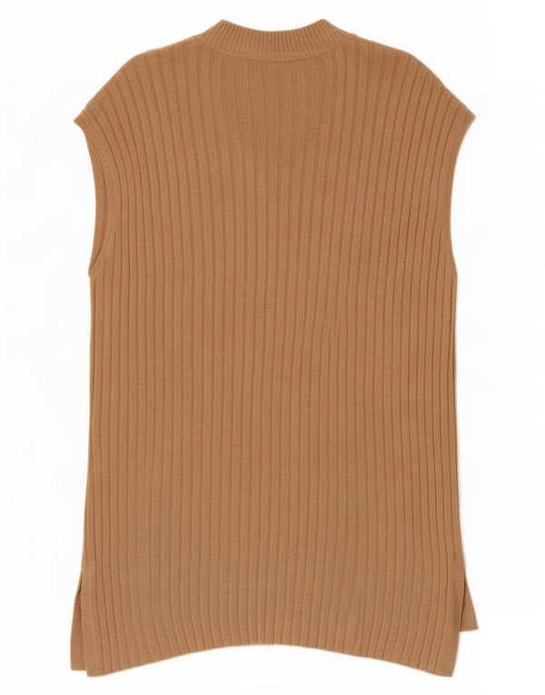 Canotta lunga da donna Marks & Spencer UK 16 grande in viscosa marrone