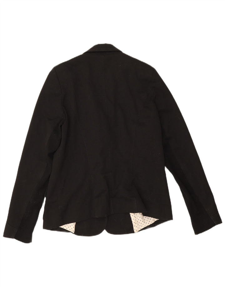 Giacca blazer a 2 bottoni da donna Trussardi Jeans UK 14 media nera