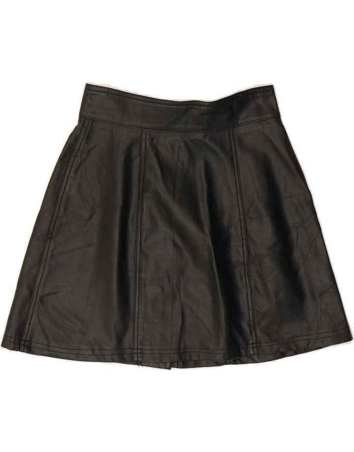 I GABBIANI Womens Leather Skirt US 8 Medium W26  Black Vintage I Gabbiani and Second-Hand I Gabbiani from Messina Hembry 