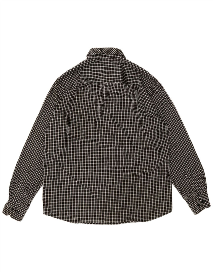Camicia Pierre Cardin da uomo vestibilità regolare XL poliestere nero a quadri